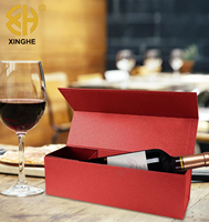 Boîte à vin pliable de luxe avec fermeture magnétique, emballage cadeau pour bouteille de vin, emballage cadeau pour envoi postal
