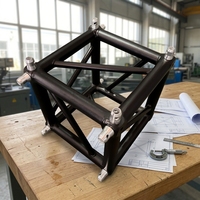 Conector de Truss de Aluminio Anodizado de 6 Caras, Cubo de Unión de 6 Vías con Capacidad de Carga para Montaje de Truss de Iluminación en Exposiciones y Conciertos