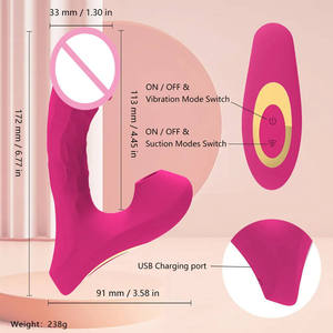 Vibratore 2 in 1 con Funzione di Suzione e Massaggio per Stimolazione Clitoridea e Masturbazione Femminile - Product Image 2