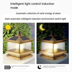 Lampes solaires à pilier modernes et minimalistes, étanches IP65, LED avec douille E27, construction en aluminium pour l'éclairage de cour - Product Image 3