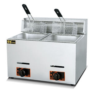 Friteuse à gaz commerciale pour restaurant en acier inoxydable 6L+6L de capacité Bochang BGF-72 - Product Image 2