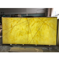 Dalles de pierre translucide rétroéclairées en onyx imitation albâtre au design moderne pour la décoration murale et de plafond des hôtels, format grande dalle