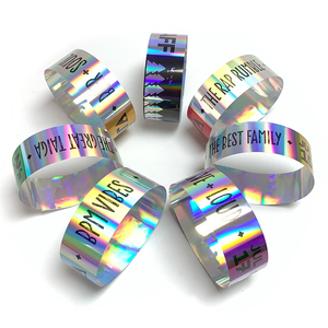 Pulseras Personalizadas <span class=keywords><strong>para</strong></span> Decoración de Fiestas, Pulsera Holográfica de Tyvek, Etiqueta de Acceso <span class=keywords><strong>para</strong></span> Muñeca, Pulsera de Papel <span class=keywords><strong>para</strong></span> <span class=keywords><strong>Eventos</strong></span> - Product Image 3
