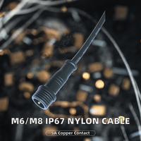 Adaptateur de câble en nylon étanche IP67 M6/M8, 2P mâle/femelle, contact en cuivre 5A, connecteur électrique automobile 2 fils pour LED