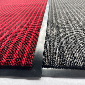 Customized Commercial Polypropylene Loop Door <b>Mats</b> Dark Red and Dark Gray Rectangle Thickened PVC Anti <b>Slip</b> Spot Clean - Product Image 1
