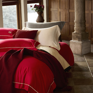 Color Of Color Textiles Wedding <b>Bedding</b> <b>Set</b> 120Tc Red Solid Color Modern Chinese Style Machine Washable - Product Image 3