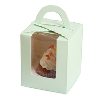Custom di lusso a foro singolo Cupcake imballaggio in carta scatola di cartone Logo scatola pacchetto Cupcake scatola e imballaggio