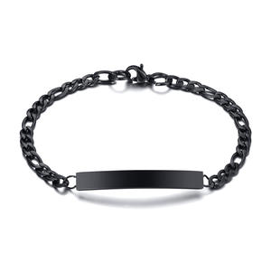 Pulsera Unisex con texto personalizado, joyería con <span class=keywords><strong>nombre</strong></span>, acero inoxidable, grabado, barra en blanco, chapado en oro - Product Image 5