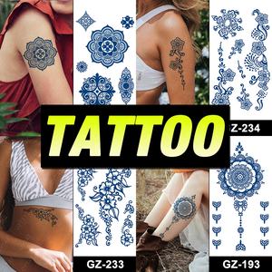 <span class=keywords><strong>Tatouage</strong></span> semi-permanent au <span class=keywords><strong>henné</strong></span> Jagua, à base de plantes 100%, sûr pour les plantes, dure 2 semaines, bleu, pour les mains, les bras, les épaules, les jambes, encre de jus - Product Image 1