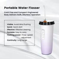 Hydropulseur dentaire portable 200 ml, 4 modes, avec couvercle supérieur facile à retirer, pour usage domestique et en voyage, autonomie de 30 jours