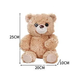 China Promotional Baby Teddy Bear Custom Plush Toy Custom brand Teddy bear plush toy 25CM sitting brown stuffed bear toy