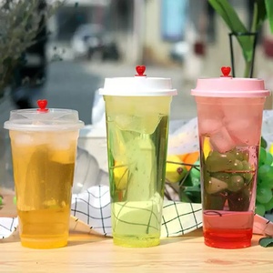 Gobelets jetables transparents en plastique PP de 500 ml à paroi simple, imprimés UV, de qualité alimentaire pour boissons, café et thé - Product Image 1