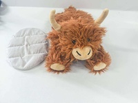 Coussin en peluche de vache lesté, chaud et réchauffable au micro-ondes, avec housse amovible, pour le confort domestique