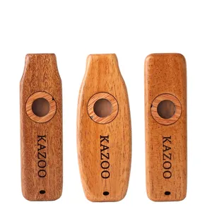 Professional accompanying wind instruments multiple patterns solid wooden kazoo for beginner