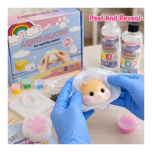 Suministros de manualidades Squishy transfronterizos: Goma líquida de curado rápido, Glitter para decoración de cavidades de hámster con forma de pata de queso, Guía de flocado con purpurina - Product Image 3