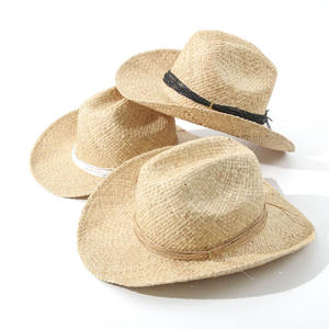 Новая Мода, соломенная шляпа из рафии, качественные западные женские ковбойские шляпы, Пляжная УФ-защита 50 +, шляпа от солнца - Product Image 5