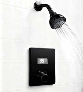 OEM Hotel personalizzato incorporato acqua mista LED digitale con rilevamento doccia a muro soffione - Product Image 3