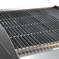 Barbecue au charbon de bois commercial de 24 pouces pour comptoir, au gaz naturel (GN)/propane, grilles en fonte durables, barbecue de restaurant