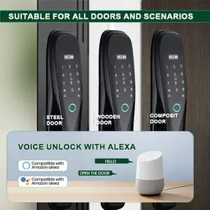 Fechadura Digital Tuya Intelligente Cerradura Wifi Security Wireless Waterproof Password Keyless Fingerprint Smart Door Locks