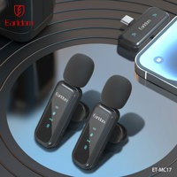 Micrófono inalámbrico Earldom Lavalier, mini micrófono de solapa para transmisiones en vivo, grabación de videos, entrevistas de programas, enseñanza en video