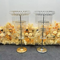 Centre de table en cristal doré moderne fait main de 170 cm de haut pour bougies votives, idéal pour mariages et Pâques, décoration événementielle
