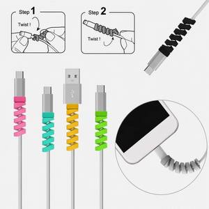 Silicone Spiral Cable <b>Protector</b> Flexible USB Charging Cord Saver Anti Break Sleeve For <b>Phone</b> Wire Protection Customized - Product Image 2