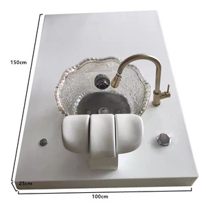 Exterior del lavabo para pies y uñas con base de silla multifuncional de estilo europeo con respaldo alto, equipada con baño para pies y función de hidromasaje. - Product Image 5