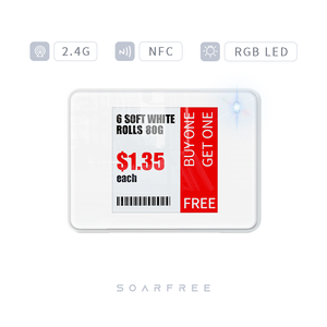 SOARFREE 1,54 pulgadas IP54 tienda minorista pantalla inalámbrica de tinta electrónica etiqueta de precio digital ESL Etiqueta de estante electrónico para tienda de supermercado - Product Image 4