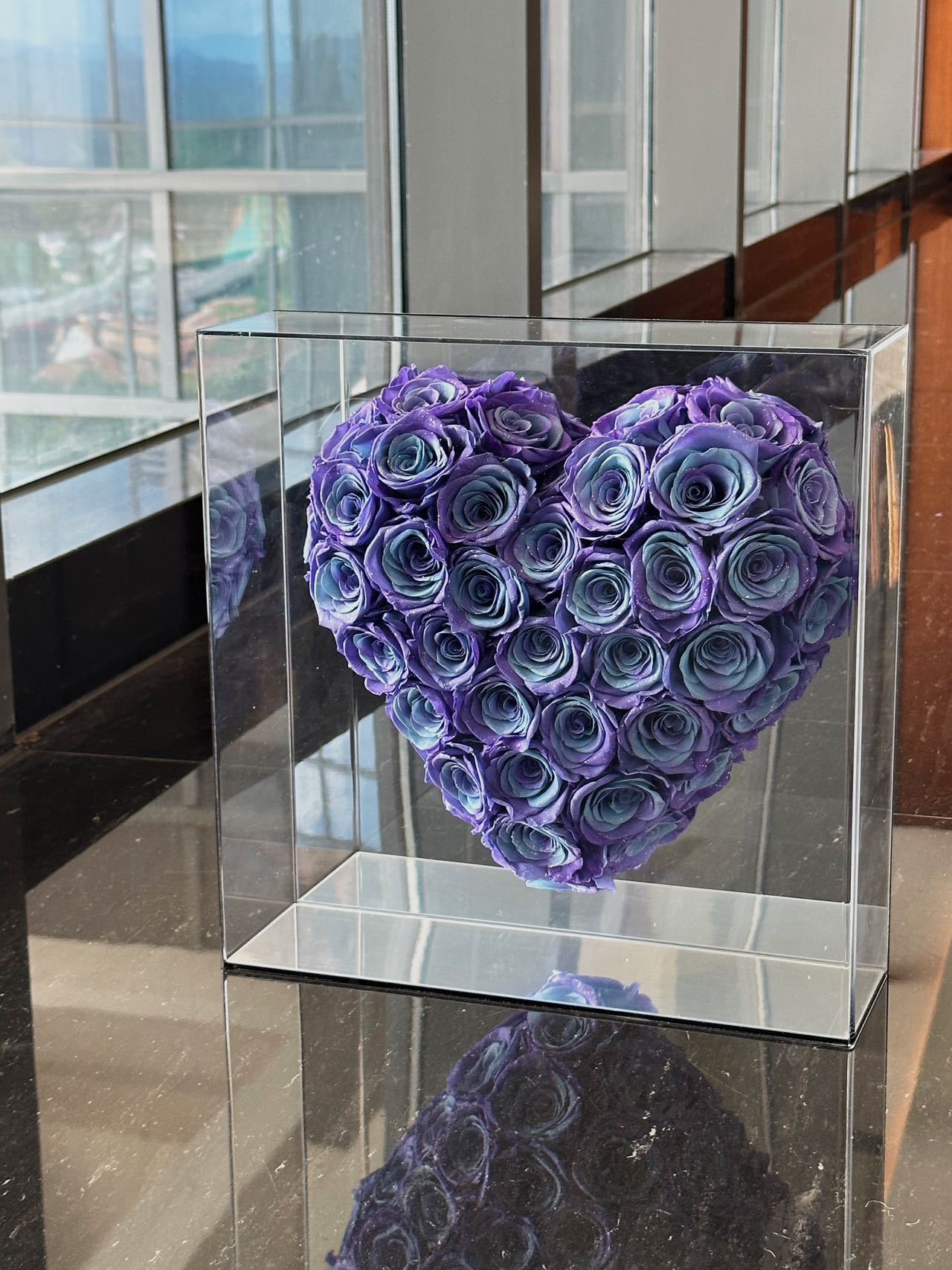 Galaxy large mirror love heart