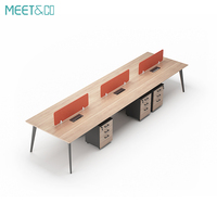 Bureau de travail modulaire moderne en bois, Table, pour 2, 4, 6, 8 personnes, 1 unité