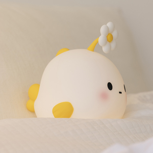 Lampu malam LED silikon, lampu silikon silikon ikan untuk tidur anak perempuan, lampu malam kamar tidur Baterai hangat cahaya putih - Product Image 2