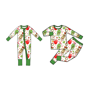 Custom <strong>Grinch</strong> Bamboo Baby Romper Jumpsuit Pjs Toddler Kid Children <strong>Clothes</strong> Zippy Romper Baby Bamboo Pajamas - Product Image 1