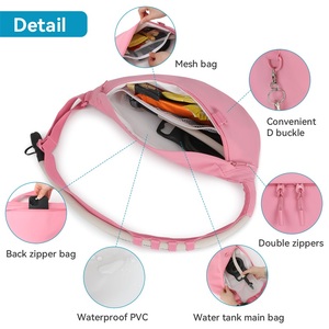 Borsa a tracolla idratante rosa per mountain bike, in tessuto traspirante e anti-umidità, con cintura in vita, modello Limitless - Product Image 5