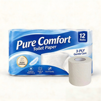 Harga Pabrik Kertas Toilet Tissue 3 Lapis Bersertifikat FSC dari Pulp Kayu Lunak Daur Ulang Biodegradable Aman untuk Septic Tank