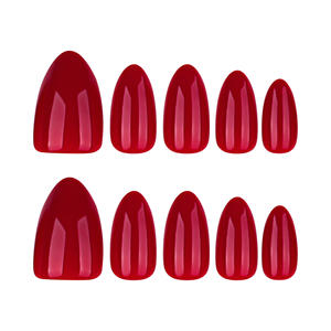 Ongles press-on Glysee <span class=keywords><strong>Bordeaux</strong></span> Red, réutilisables, haut <span class=keywords><strong>de</strong></span> gamme, courts, en forme d'amande, en ABS, style transparent, couleur unie - Product Image 5
