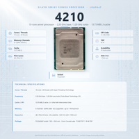 Server CPU 4210 10 Core 2.2GHz LGA3647 13.75MB SRFBL 85W Perangkat Keras Jaringan Server Farm Blade Tower