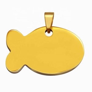 Targhette per Animali Domestici a Forma di Pesce in Acciaio Inossidabile, Incisione Personalizzabile, Targhetta Identificativa in Metallo Anti-smarrimento, Collana con Targhetta Vuota per Cani, Vendita all'Ingrosso - Product Image 5