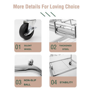 Panier à linge commercial <span class=keywords><strong>Butler</strong></span> Cart Panier à roulettes blanc avec support suspendu Matériau métallique pour vêtements pour salle de bain - Product Image 4