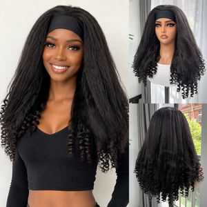 <span class=keywords><strong>Perruque</strong></span> bandeau synthétique sans colle, style <span class=keywords><strong>afro</strong></span> bouclé Yaki, classique, volumineuse, ondulée, effet ressort, <span class=keywords><strong>demi</strong></span>-<span class=keywords><strong>perruque</strong></span> bouclée birmane, vente en gros - Product Image 1