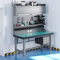 Banc de travail industriel antistatique robuste JZD avec table d'inspection pour ateliers de laboratoire et table à outils pour la maintenance expérimentale