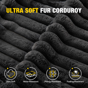 Chaise longue moderne en velours côtelé doux, surdimensionnée pour salon, bureau à domicile, avec porte-gobelets, poches latérales et USB - Product Image 5