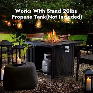 Nouvelle table de camping moderne et écologique en rotin <span class=keywords><strong>pour</strong></span> extérieur, avec poêle et cheminée au gaz naturel, <span class=keywords><strong>pour</strong></span> terrasse, chauffage au sol. - Product Image 2