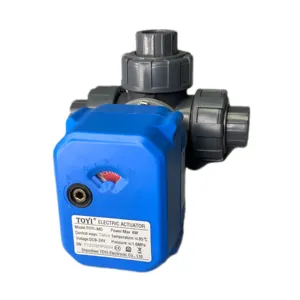 TOYI High Quality 3 Way Electric Actuator Control Valve UPVC PVC Ball Valve 1/2" 3/4" 1" Motorized Water Valve For Diesel Oil