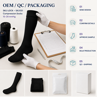 Chaussettes de compression en gros 15-20 mmHg pour les détaillants de vêtements de travail et les acheteurs de vêtements de travail, avec développement de logo personnalisé