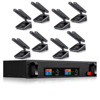 Système de microphone de conférence UHF professionnel avec modulation numérique DQPSK, récepteur True Diversity, 200 canaux