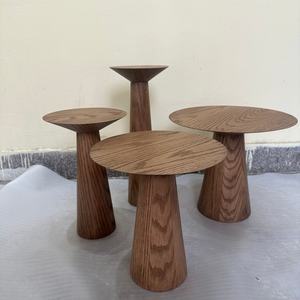 Table basse ronde en placage de bois, style moderne minimaliste, marque TR, pour la décoration de la maison, ensemble de meubles de salon - Product Image 4