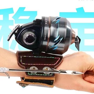 Correa de muñeca para carrete de pesca, piel de vaca de primera calidad, antideslizante, accesorio universal de soporte para muñeca para adultos, Ztc445 - Product Image 4