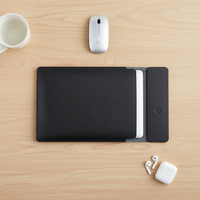 Nouveaux Gadgets Technologiques 2026 : Housse Magnétique en Cuir 6-en-1 pour Ordinateur Portable avec Power Bank, Chargeur Sans Fil Rapide 15W, Support pour Ordinateur Portable et Tapis de Souris
