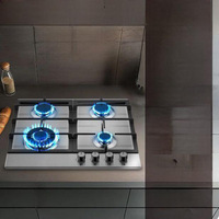 Table de cuisson au gaz portable à 3 brûleurs en acier inoxydable Appareil de cuisine pour la maison, le camping-car, l'hôtel