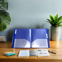 Classeur de présentation transparent en plastique pour étudiants et fournitures de bureau, avec onglets, pour photos, pagination, livrets d'informations et documents de projet
